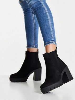ASOS Black Platform Chelsea Boots